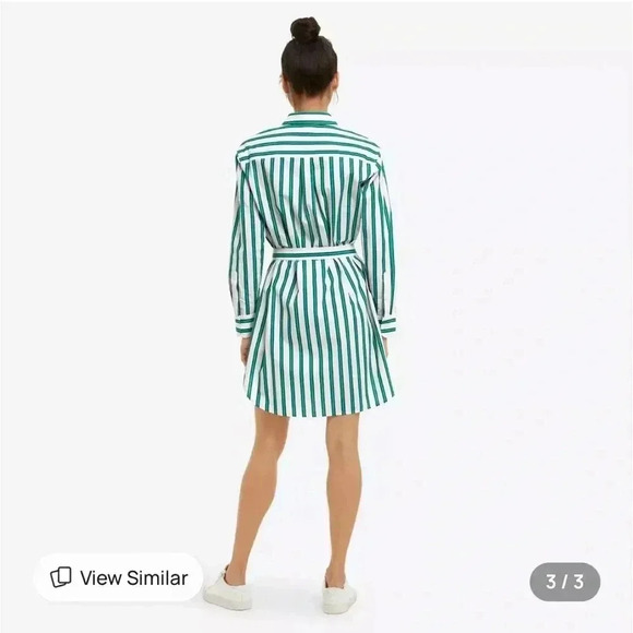 DRAPER JAMES CARLY button down shirt mini sundress with belt in bold stripe SZ M - Picture 3 of 8